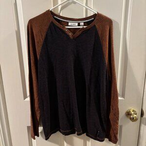 ROWN Men's Long Sleeve Lightweight Henley Shirt ~ Large ~ EUC